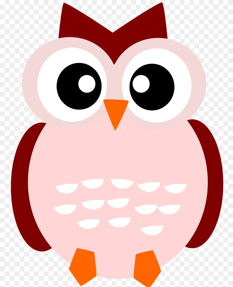 Pink Owl With Wide Eyes Clipart, Animal, Bird, Nature, Outdoors Png Image