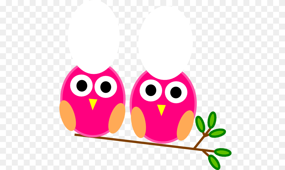 Pink Owls On Branch Clip Art Free Transparent Png