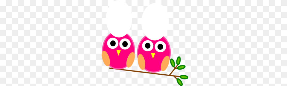 Pink Owls On Branch Clip Art, Egg, Food, Nature, Outdoors Png Image