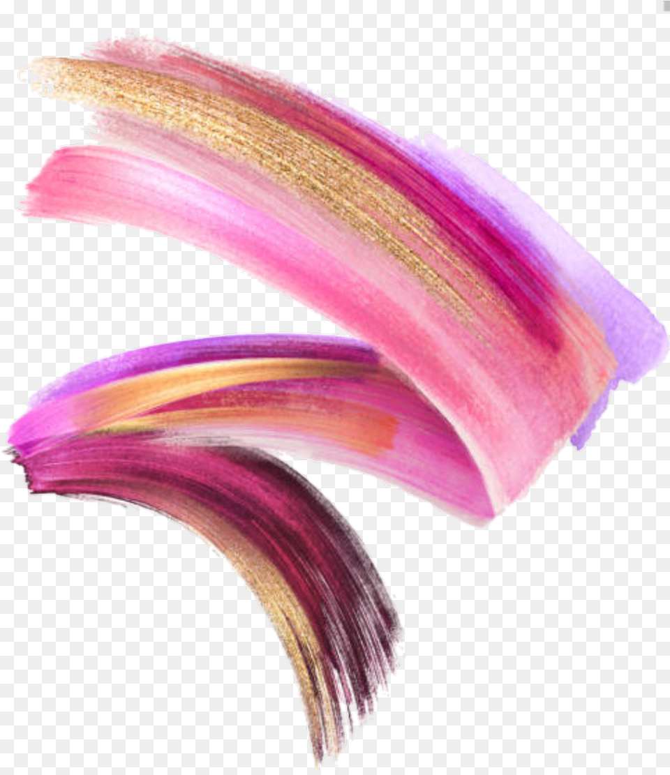Pink Paint Stroke Brush Strokes Watercolor Pink Gold, Flower, Petal, Plant Png