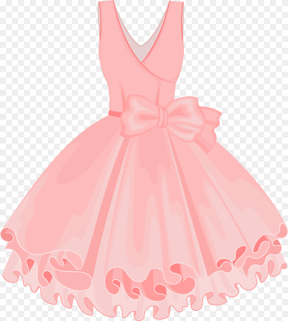 Pink Painted Dress Vector Skirt Tutu Clipart Pink Dress Icon, Clothing, Evening Dress, Fashion, Formal Wear Free Png Download