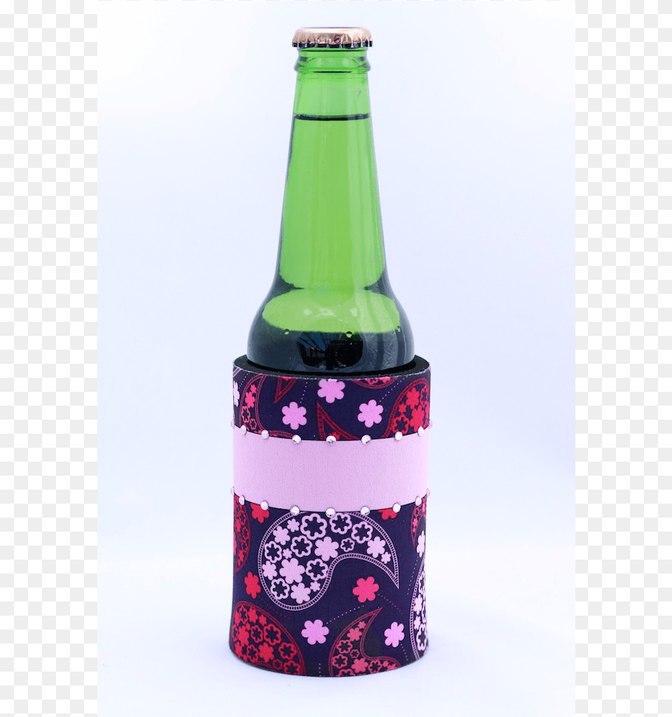 Pink Paisley Can Cooler Cooler, Alcohol, Beer, Beer Bottle, Beverage Png Image