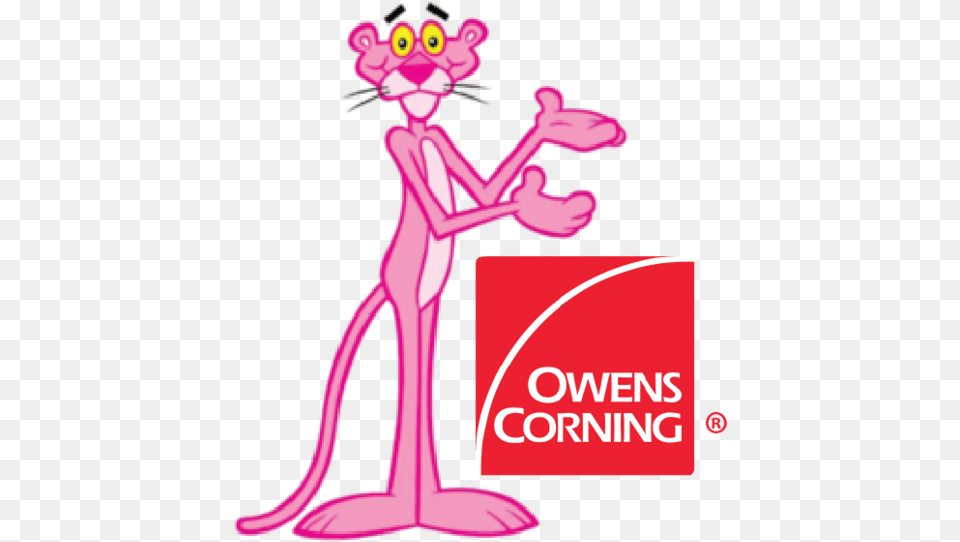 Pink Panther Owens Corning Roof Shingles Insulation, Figurine, Advertisement, Animal, Kangaroo Free Png