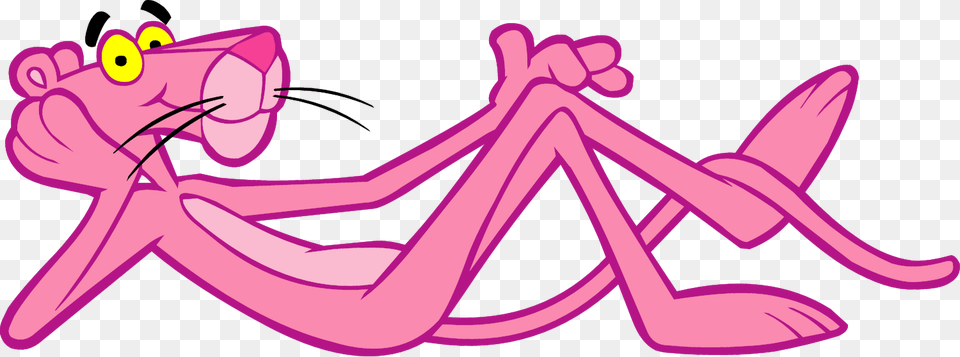 Pink Panther Resting, Purple, Cartoon, Animal, Fish Png Image