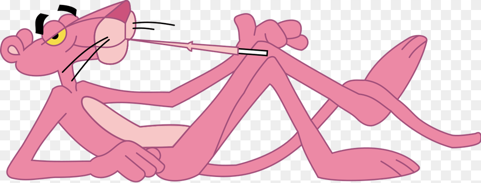 Pink Panther Svg Cigarette Pink Panther Smoking, Cartoon, Bow, Weapon Png