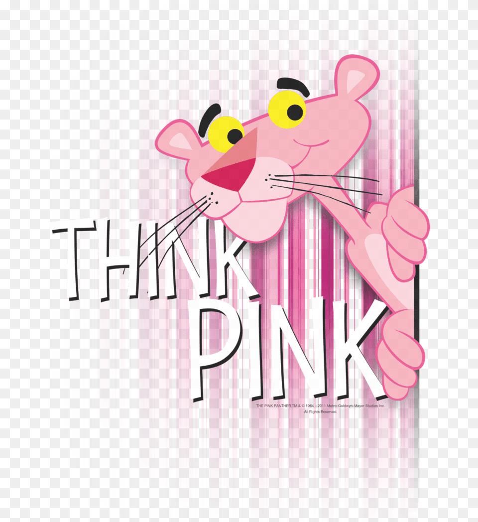 Pink Panther Think Pink Men S Regular Fit T Shirt Pink Panther, Art, Graphics, Purple Free Png