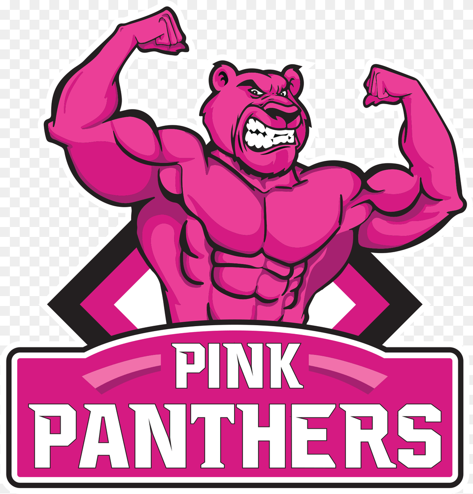Pink Panthers Logo Transparent, Sticker, Purple, Advertisement, Wildlife Png