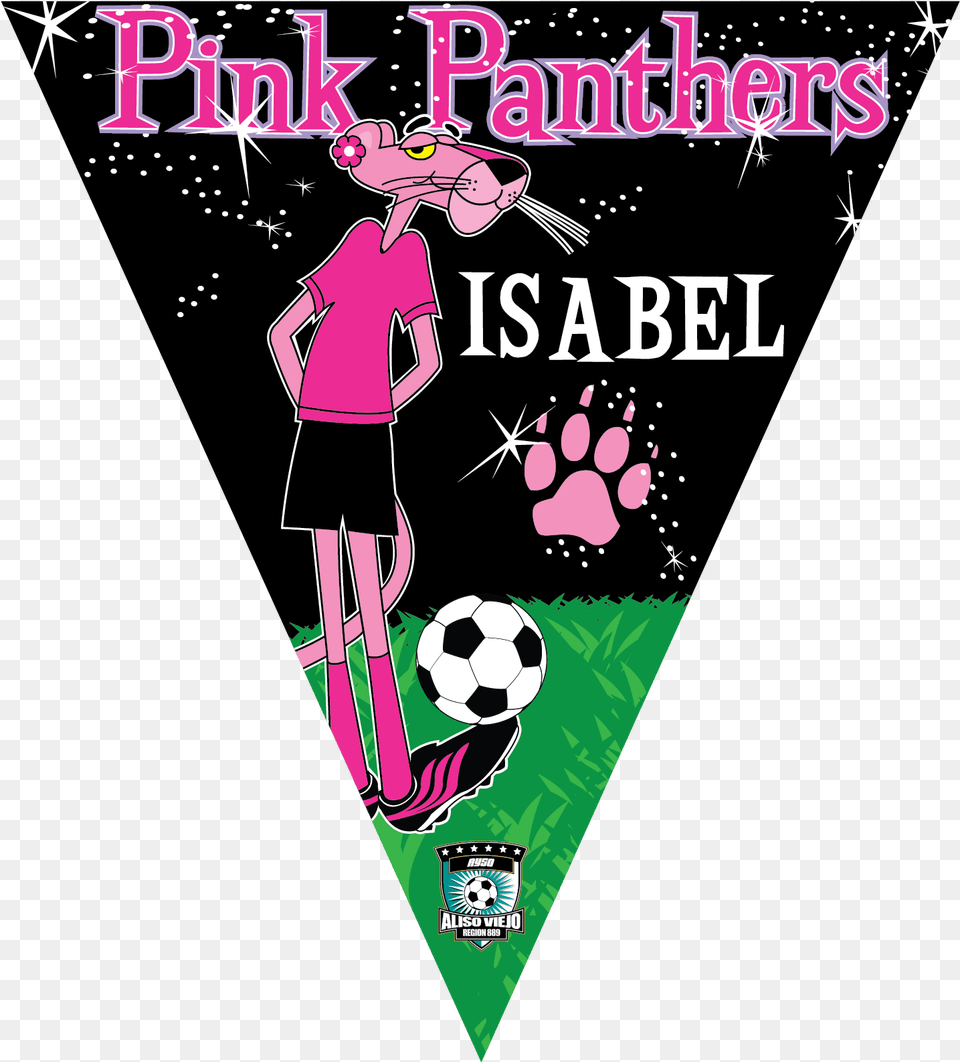Pink Panthers Triangle Individual Team Pennant Graphic Design, Advertisement, Poster, Book, Publication Png