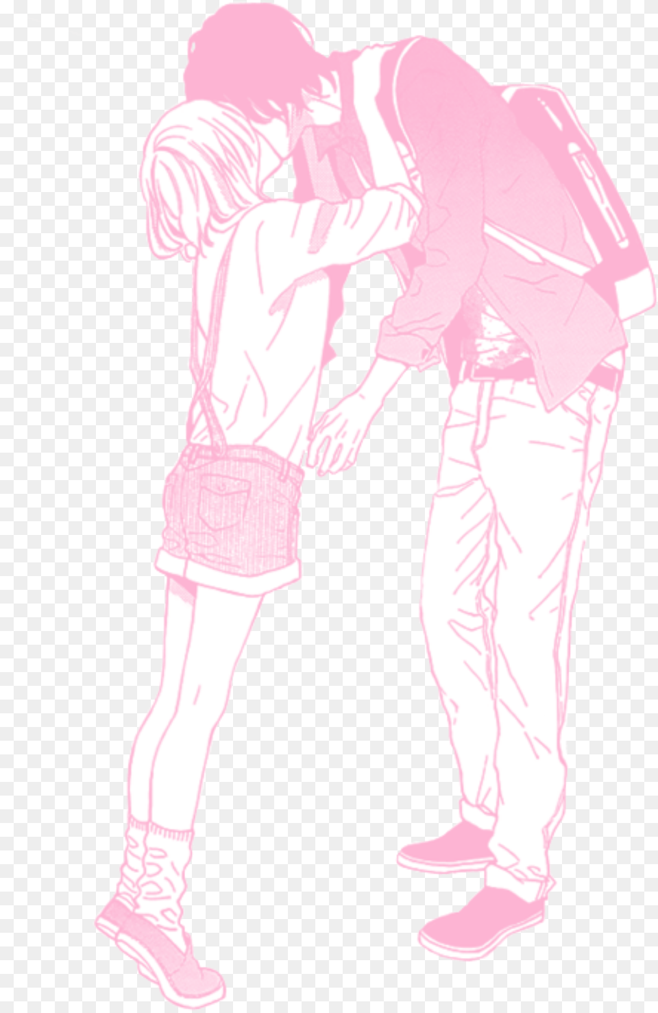 Pink Pastel Manga Anime Couple Love Anime Couple Transparent Background, Adult, Person, Man, Male Png Image