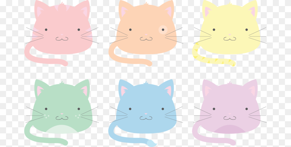 Pink Pastel Medium Whiskers Sized To Cats Pastel Blob Cat, Plush, Toy, Animal, Mammal Png