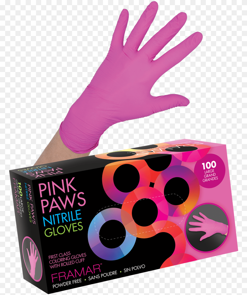 Pink Paws Nitrile Gloves, Clothing, Glove Png Image