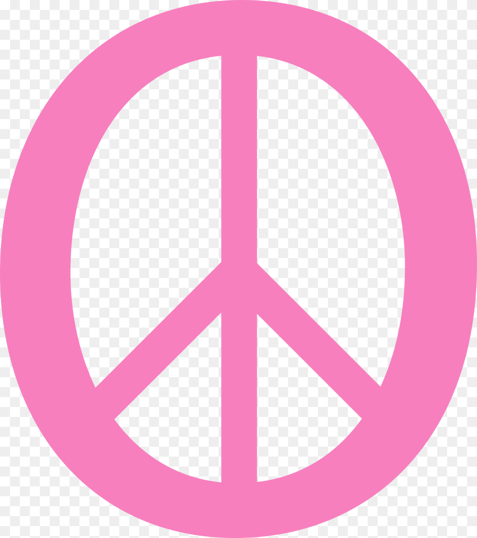 Pink Peace Sign Clipart Peace And Love Logo Pink Peace Sign Transparent, Symbol, Road Sign Png