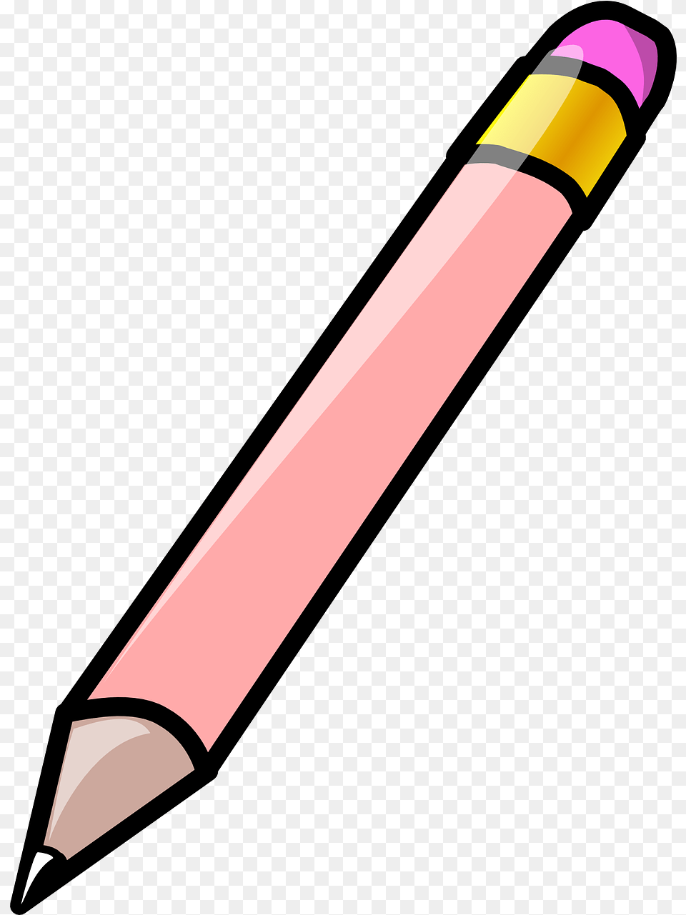 Pink Pencil Clipart Cartoon Jingfm Orange Pencil Clipart, Blade, Dagger, Knife, Weapon Free Transparent Png