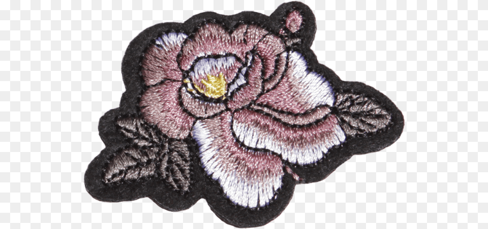 Pink Peony Motif Embroidery Patch Artificial Flower, Pattern, Home Decor, Applique, Mammal Free Png