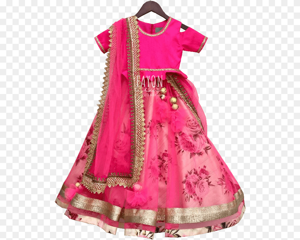 Pink Peplum Choli With Printed Lehenga Blouse, Clothing, Dress, Fashion, Formal Wear Png