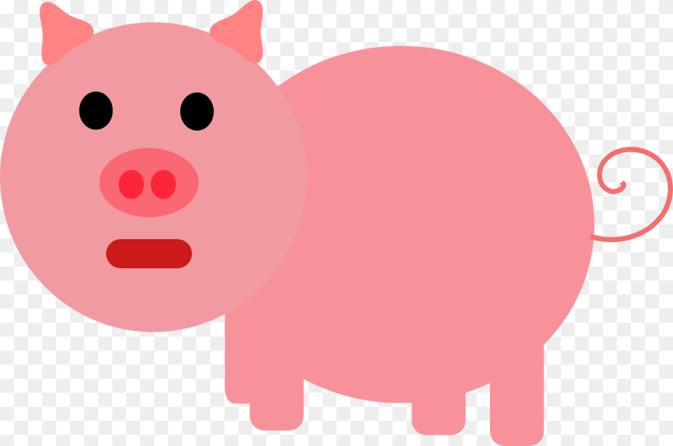 Pink Pig Coloring Page, Piggy Bank, Animal, Bear, Mammal Free Png Download