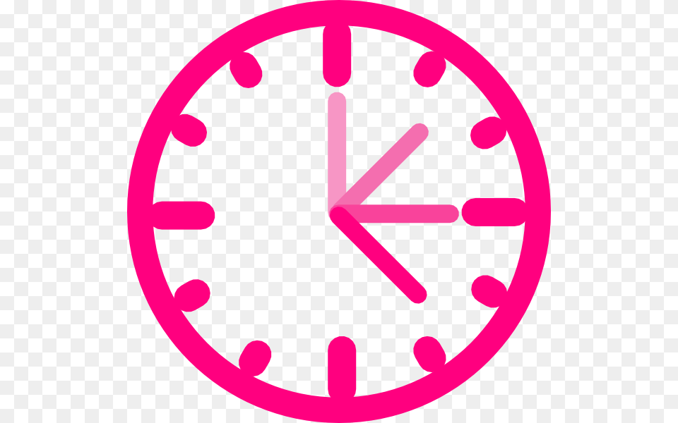 Pink Pink Clock Clip Art, Analog Clock, Bow, Weapon, Wall Clock Png Image