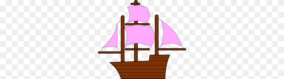 Pink Pirate Ship Clip Art, Boat, Sailboat, Transportation, Vehicle Free Png