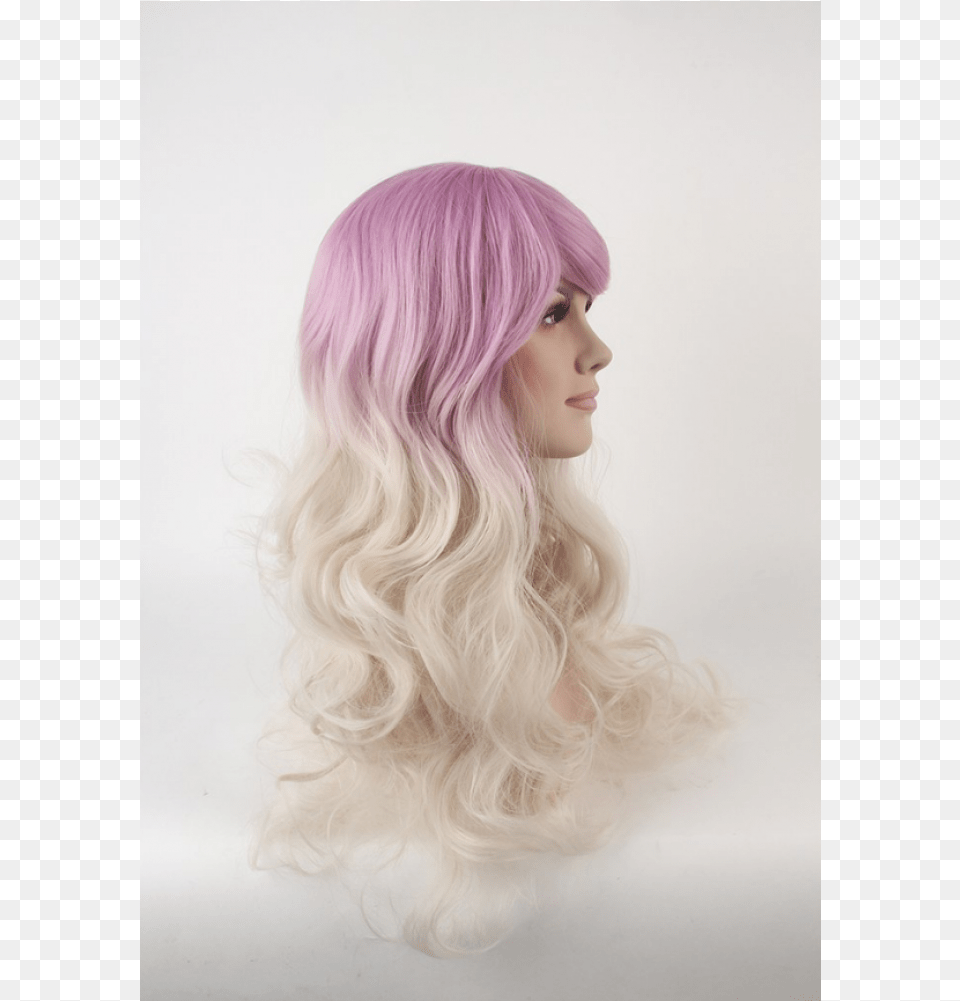 Pink Platinum Blonde Curly Wig Pink Platinum Hair Wig, Adult, Female, Person, Woman Png