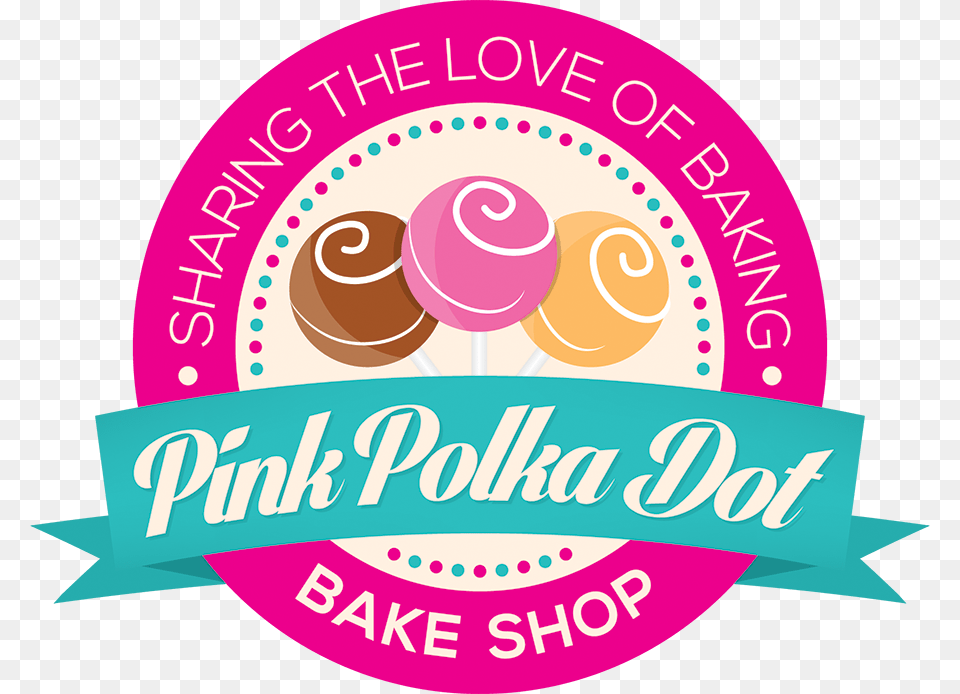 Pink Polka Dot Bake Shop Bake Shop Logo, Food, Sweets, People, Person Free Png