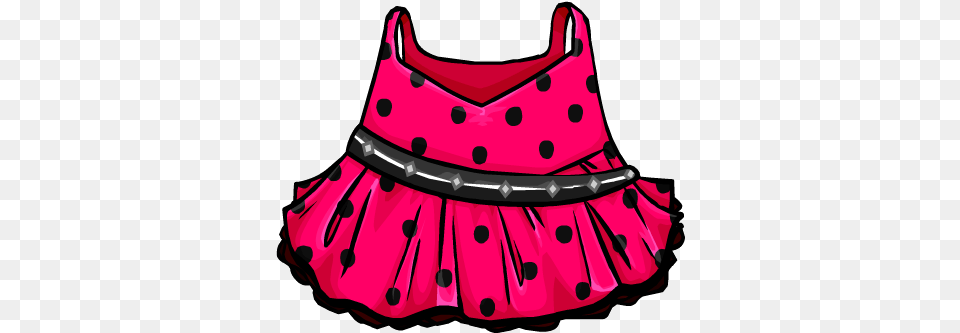 Pink Polka Dot Dress Club Penguin, Skirt, Clothing, Pattern, Tool Free Png