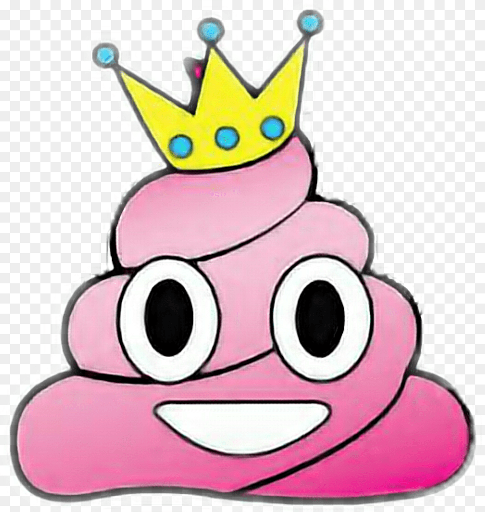 Pink Poop Emoji Clipart Poop Emoji With Crown, Birthday Cake, Cake, Cream, Dessert Free Png Download