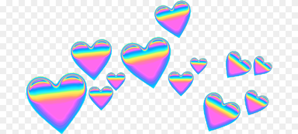 Pink Purple Blue Green Rainbow Emoji Emojicrown Transparent Background Purple Hearts, Heart Free Png Download