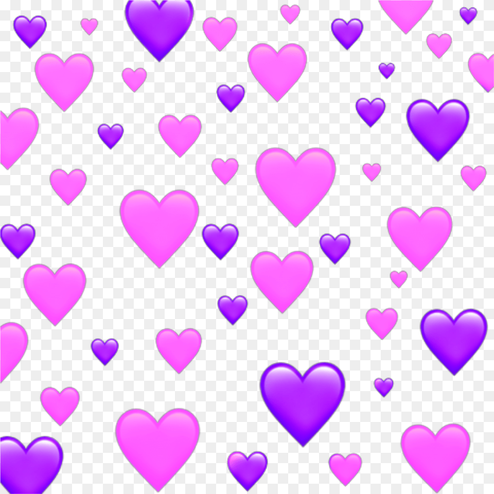 Pink Purple Emojis Emoji Purple And Blue Hearts, Heart, Pattern Free Png