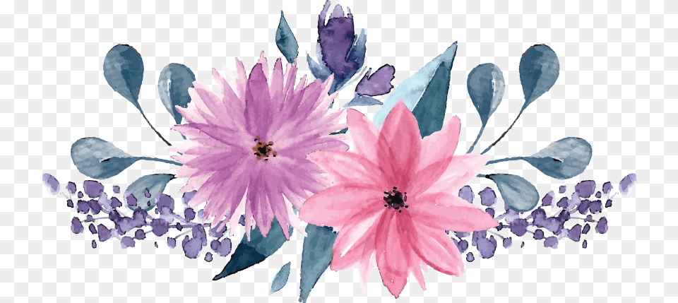Pink Purple Flower Floral Watercolor Elements, Art, Plant, Floral Design, Graphics Free Transparent Png