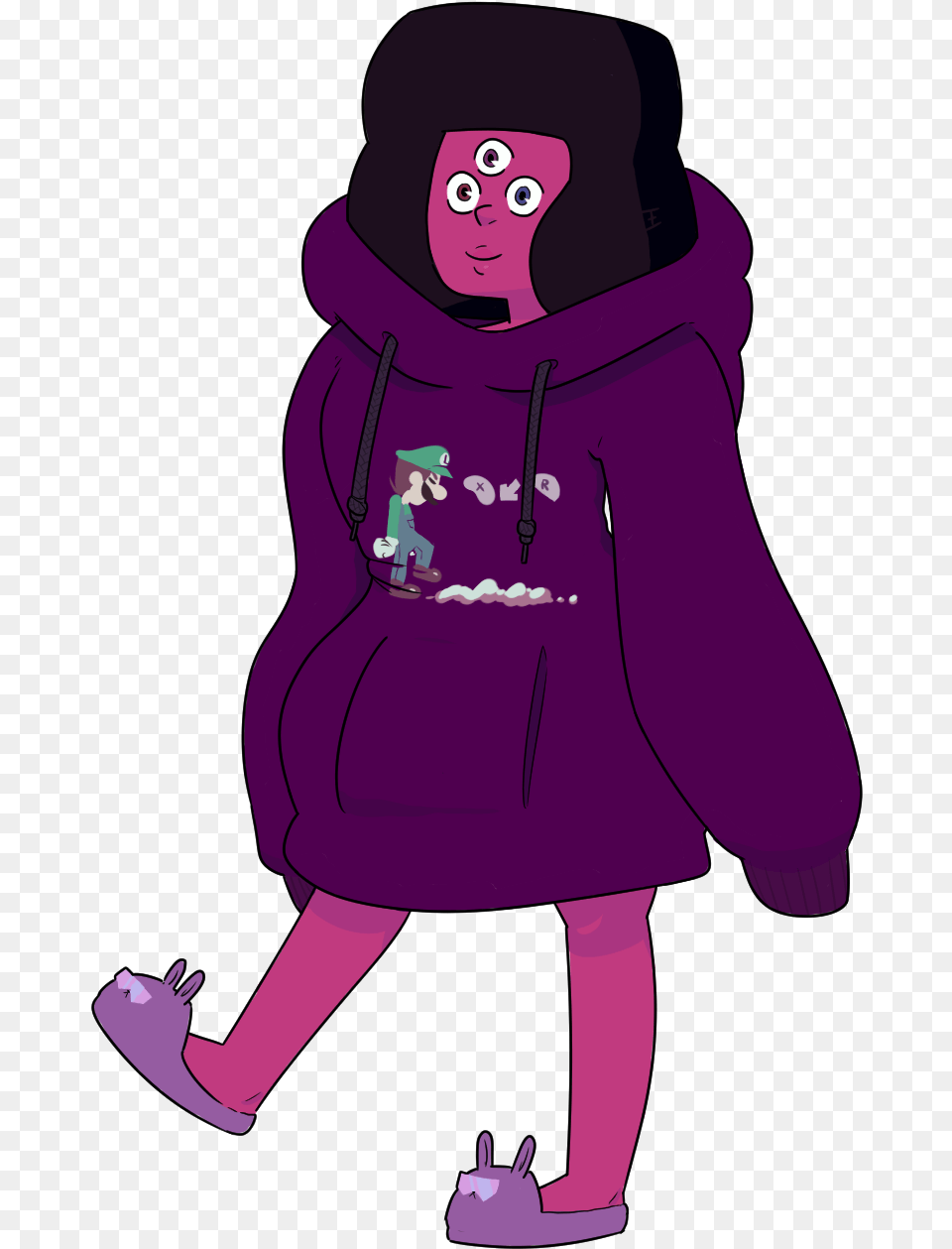 Pink Purple Mammal Fictional Character Violet Vertebrate Illustration, Sweatshirt, Sweater, Knitwear, Hoodie Free Png