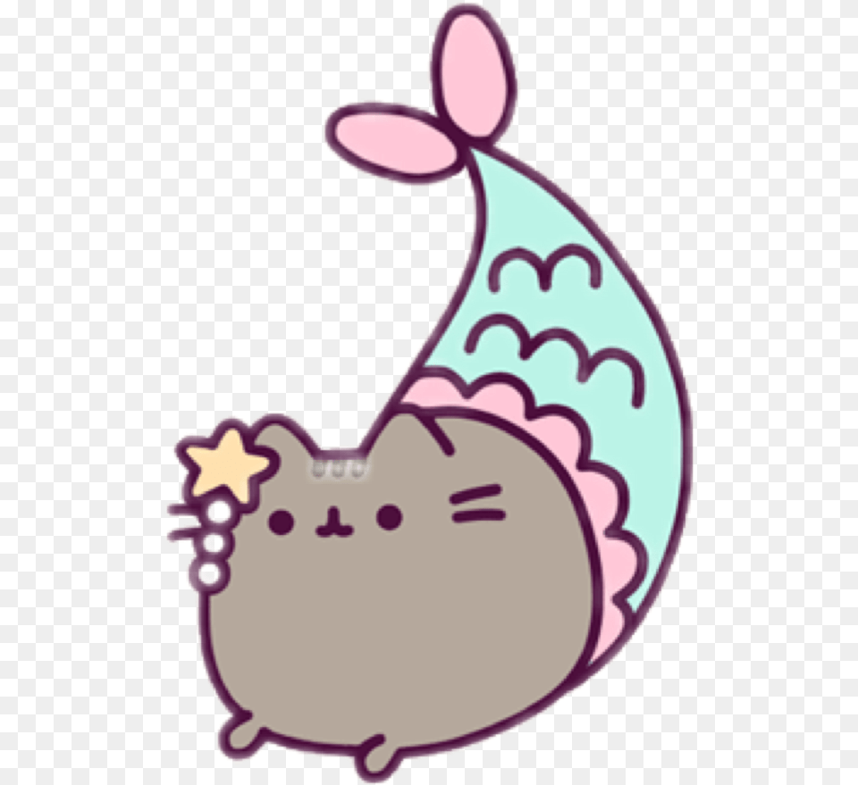 Pink Purple Pusheen Mermaid Cat Pusheen The Cat Mermaid, Clothing, Hat, Pattern Free Transparent Png