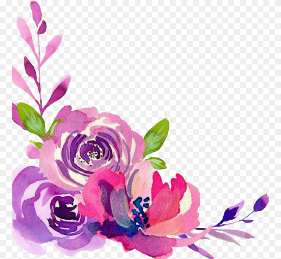 Pink Purple Watercolor Flowers, Art, Floral Design, Flower, Graphics Png