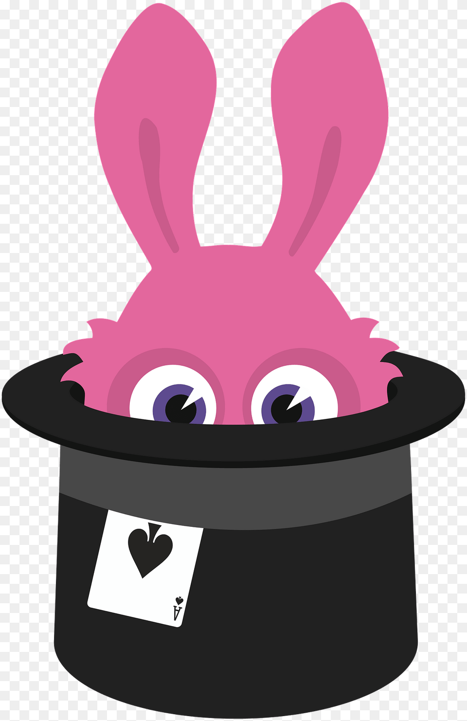 Pink Rabbit Inside A Black Top Hat Clipart, Magician, Performer, Person, Sticker Png