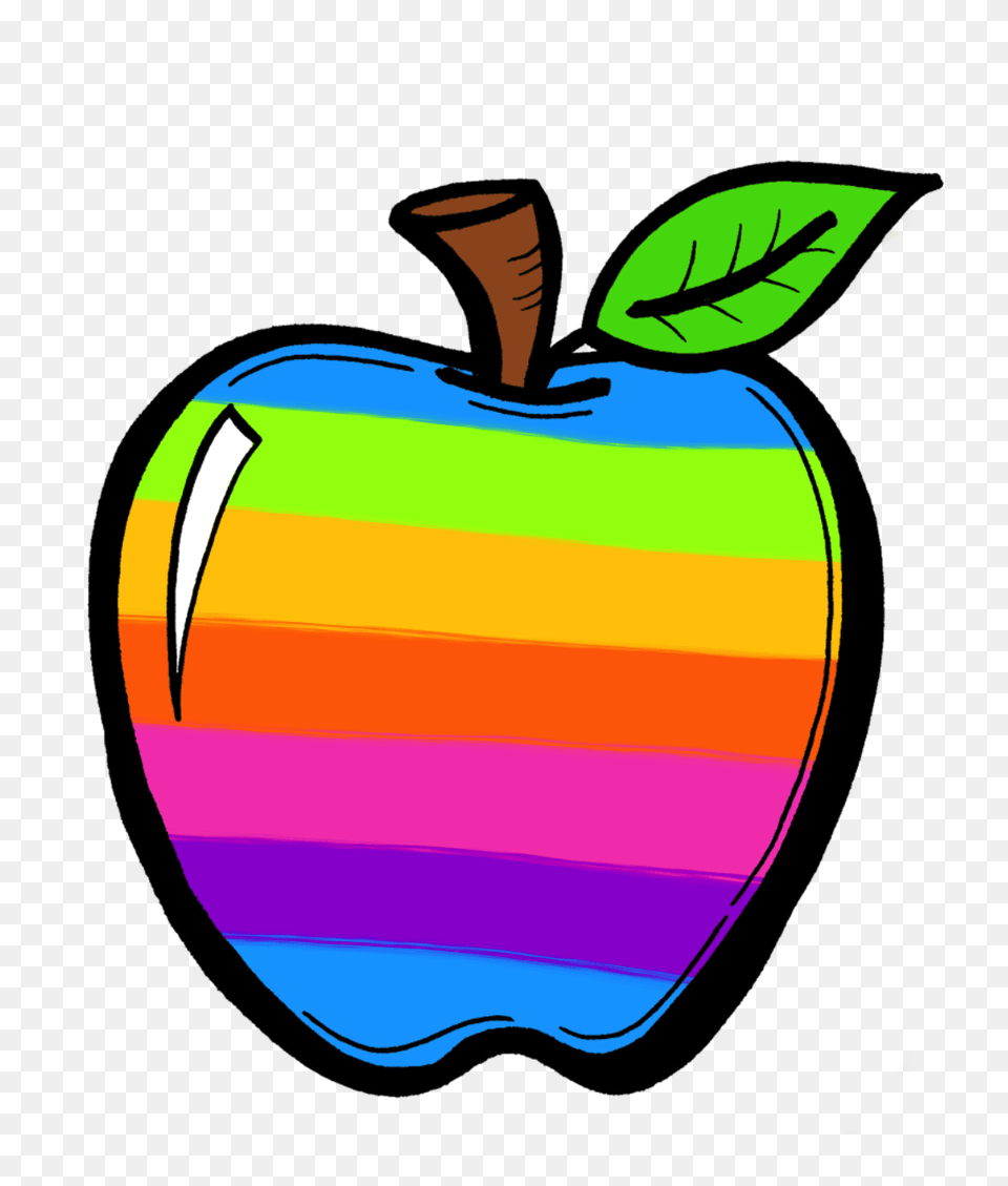 Pink Rainbow Cliparts, Apple, Food, Fruit, Plant Png