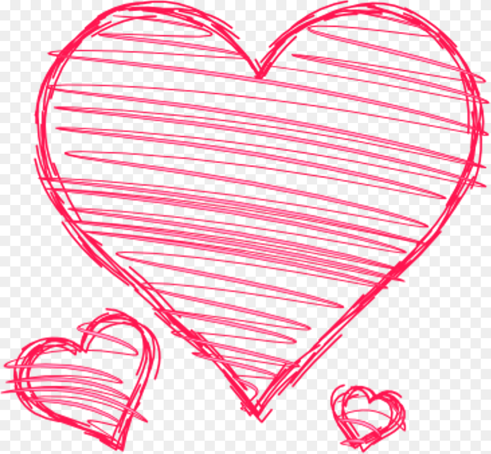 Pink Red Handdrawn Pen Drawn Scribble Drawn Pink Heart, Light, Person, Balloon Png Image
