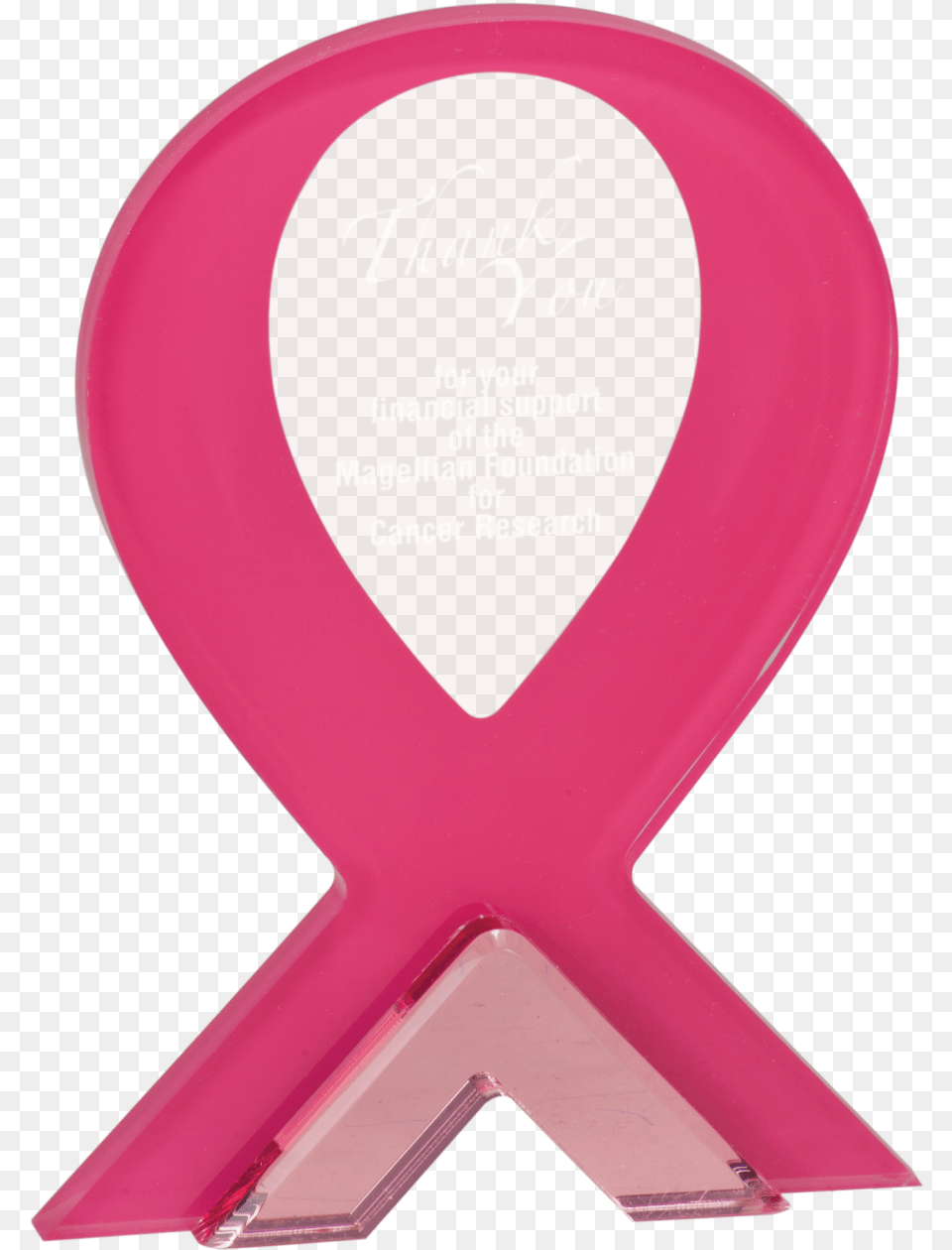 Pink Ribbon Stand Up Acrylic Award Awareness Ribbon, Balloon Free Png Download