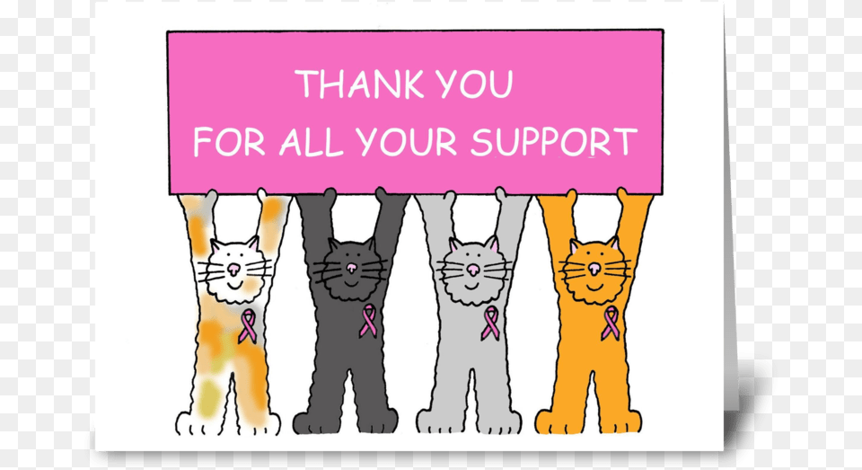 Pink Ribbon Thank You For Your Support, Hand, Person, Body Part, Publication Free Png