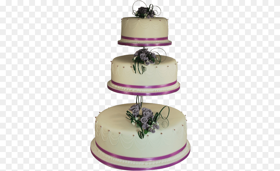 Pink Ribbon Three Tier Wedding Cake Cake, Dessert, Food, Birthday Cake, Cream Png