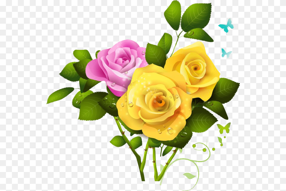 Pink Rose And Yellow Rose, Flower, Plant, Flower Arrangement, Flower Bouquet Free Transparent Png