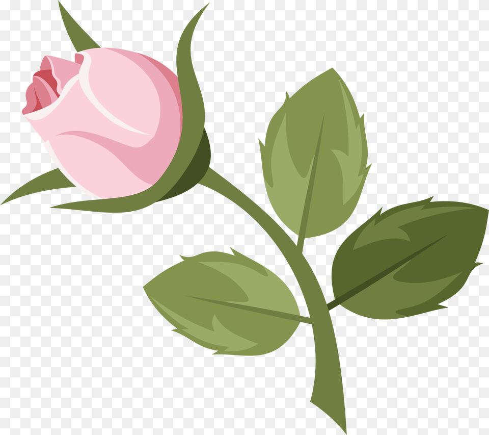Pink Rose Cartoon Flower, Plant Free Png