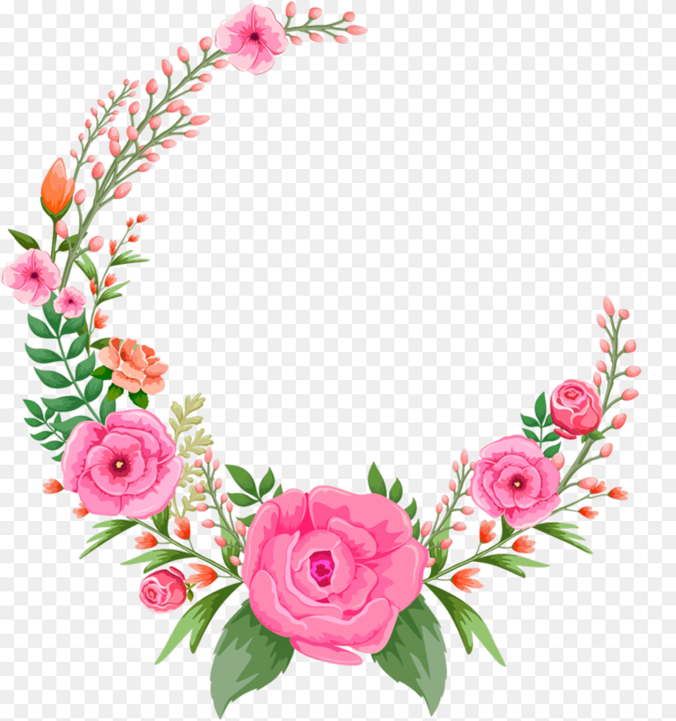Pink Rose Flowers Flower Frame Free Hd Clipart Pink Flower Frame, Art, Floral Design, Graphics, Pattern Png Image