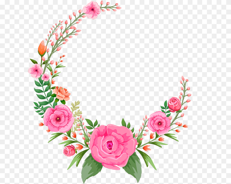 Pink Rose Flowers Flower Frame Hd Image Pink Flower Frame, Art, Floral Design, Graphics, Pattern Free Transparent Png
