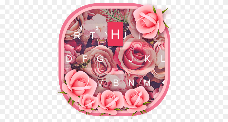 Pink Rose Keyboard Rose Keyboard Apps On Google Play Garden Roses, Plant, Flower, Food, Birthday Cake Png Image