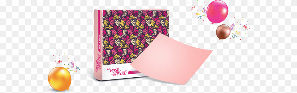 Pink Rose Petals, Balloon, Envelope, Greeting Card, Mail Free Png Download