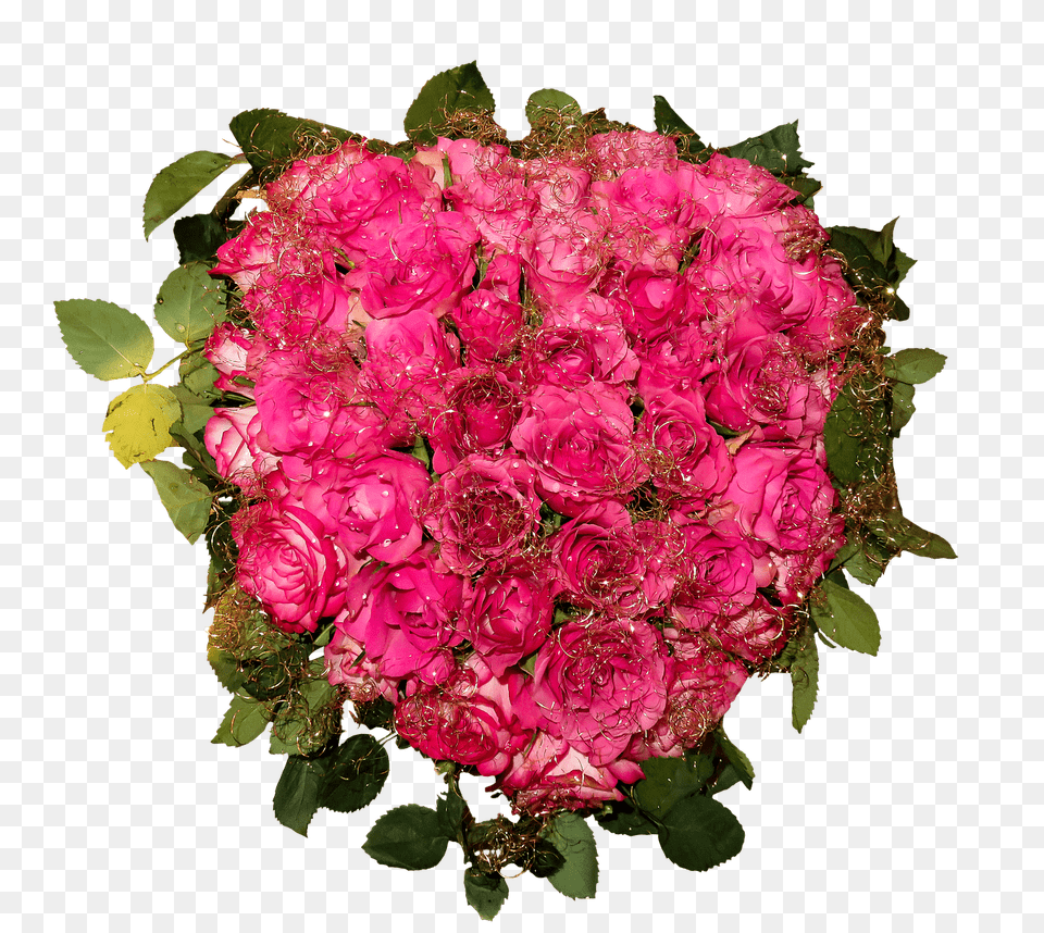 Pink Roses Heart Shaped Bouquet, Rose, Plant, Flower, Flower Arrangement Png