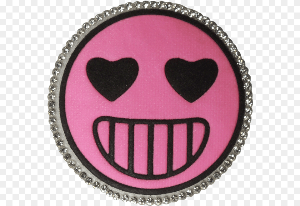 Pink Round Smile Emoji Face Applique Repelentny Obojok Pre Psy, Logo, Badge, Symbol, Accessories Png Image