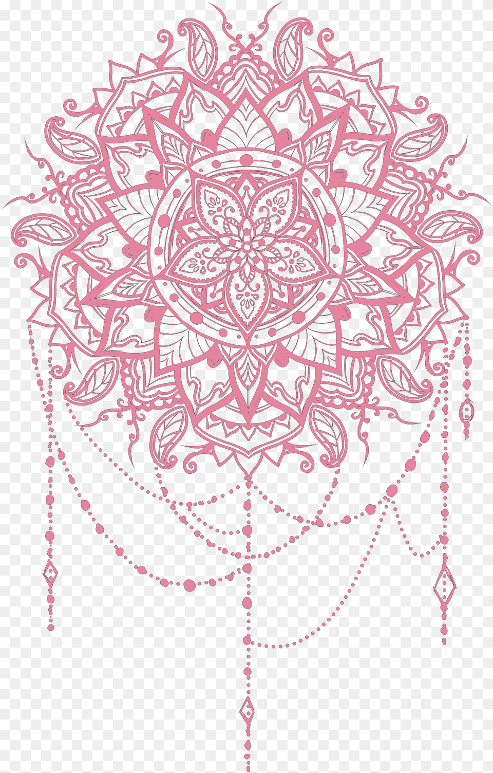 Pink Salmon Mandala Tattoo Design Vector Flower, Pattern, Art, Floral Design, Graphics Free Png Download