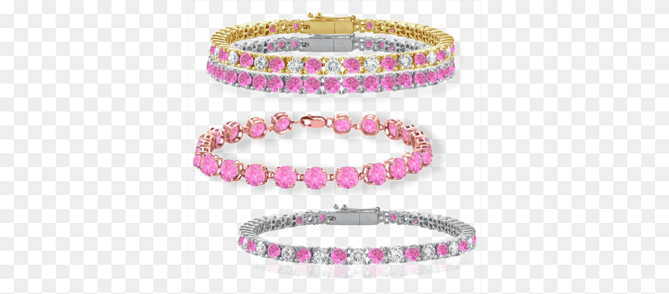 Pink Sapphire Bracelets Tofino Jewelry Tf Created Pink Sapphire And Cubic Zirconia, Accessories, Bracelet, Ornament Free Transparent Png