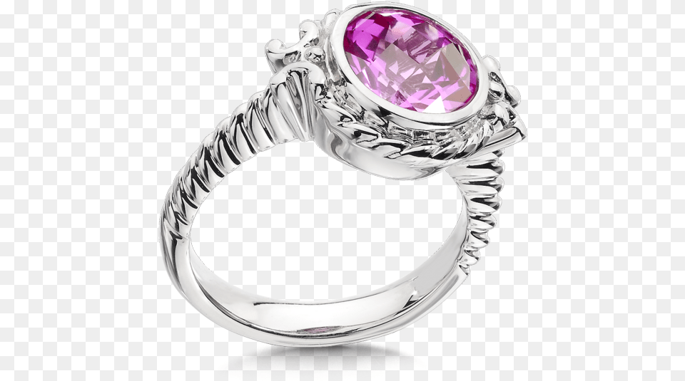 Pink Sapphire Ring In Sterling Silver Silver, Accessories, Jewelry, Gemstone, Ornament Free Png
