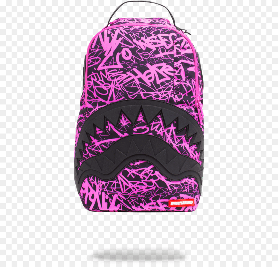 Pink Scribble Shark Sprayground, Backpack, Bag, Accessories, Handbag Free Png Download